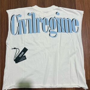 Civil Regime Cream Sleeveless Men's Tank Top